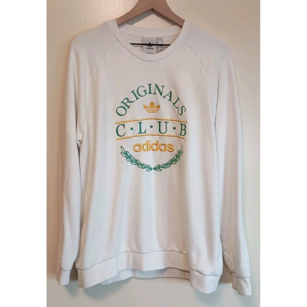 Adidas Originals Sports Resort Club Sweatshirt Men XL White Embroidered Unisex